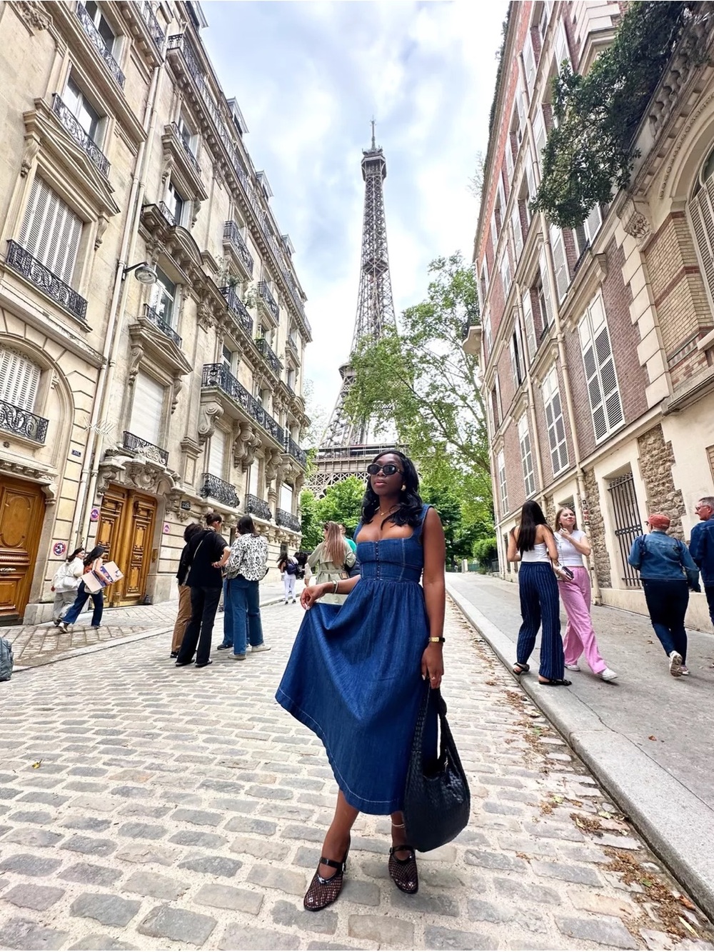 REFORMATION Tagliatelle Denim Midi Dress 6 - Picture 3 of 8
